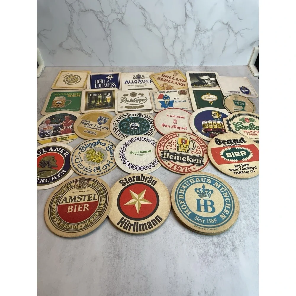 Vtg Paper Coasters From Around The World Lot Of 33